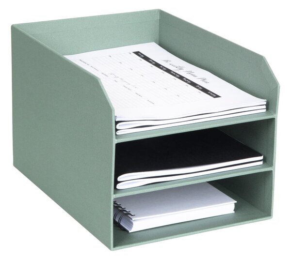 Zelený kartonový organizér na dokumenty Trey Canvas Paper Laminate – Bigso