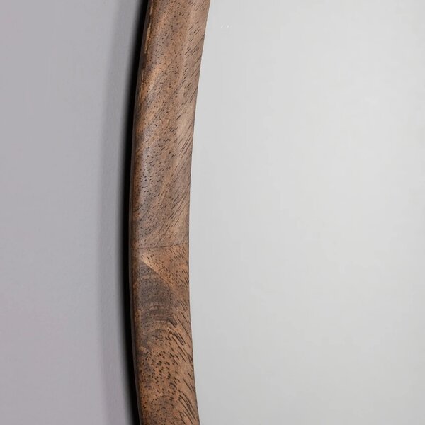 Hnědé dřevěné závěsné zrcadlo DUTCHBONE GALE 80 cm