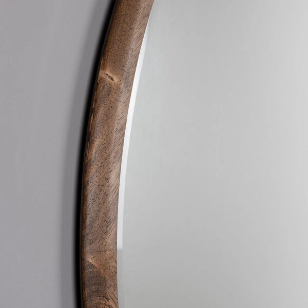 Hnědé dřevěné závěsné zrcadlo DUTCHBONE GALE 80 cm