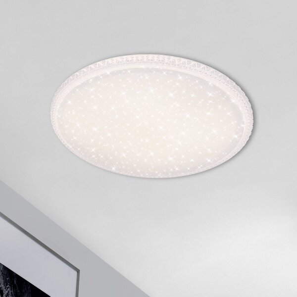 Briloner Stropní svítidlo LED Style, dálkové ovládání, stmívatelný, Bílá / opál, Obývací pokoj / jídelna, Plast, Moderní
