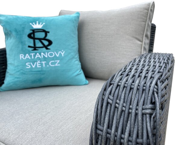 Ratanový zahradní nábytek - souprava - tmavě šedá - SARAH IV