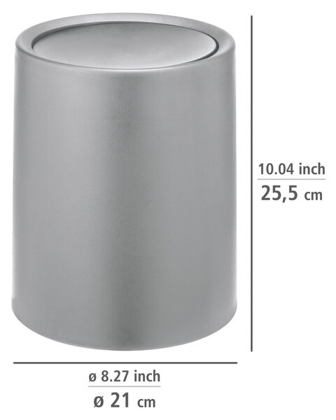 Šedý plastový odpadkový koš 6 l Atri – Wenko