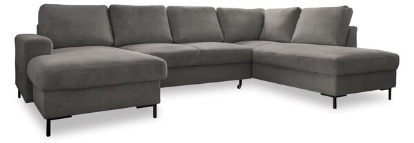 Šedá manšestrová rozkládací rohová pohovka (pravý roh) Lofty Lilly – Miuform
