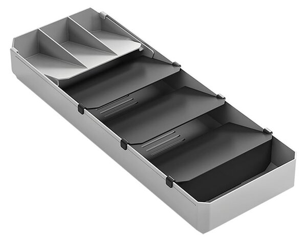 Šedý plastový příborník do zásuvky 15 x 49 cm – Metaltex