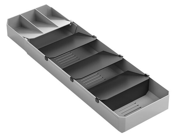 Šedý plastový příborník do zásuvky 15 x 49 cm – Metaltex