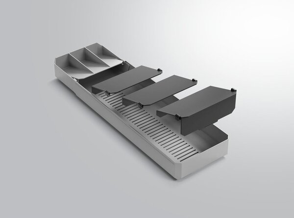 Šedý plastový příborník do zásuvky 15 x 49 cm – Metaltex