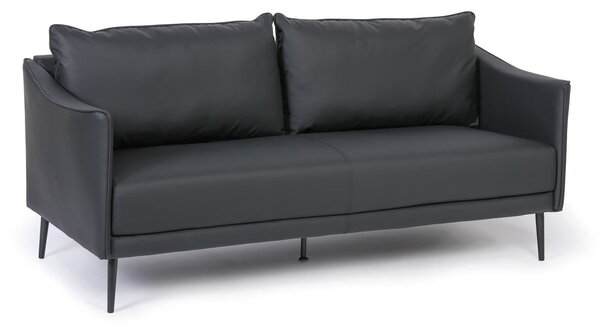 Kožená sedací souprava PATTY, třímístná, černá
