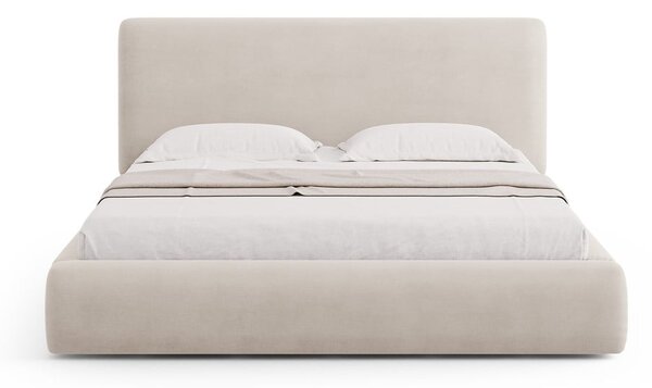 Béžová čalouněná dvoulůžková postel s úložným prostorem s roštem 160x200 cm Colonel – Cosmopolitan Design