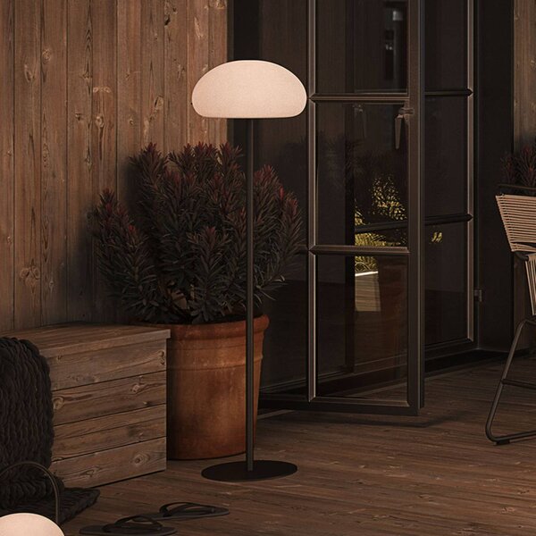 Nordlux Nabíjecí osvětlení terasy Sponge LED, černá/bílá, kov, IP65, stmívatelný, Bílá / opál, kov, Moderní