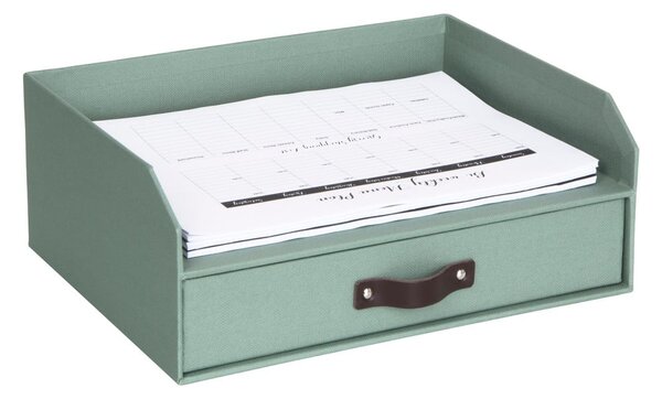 Zelený kartonový organizér zásuvkový/na dokumenty Walter Canvas Paper Laminate – Bigso
