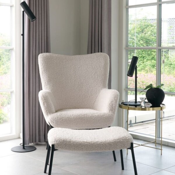 Nordic Living Černá kovová stojací lampa Aris 150 cm