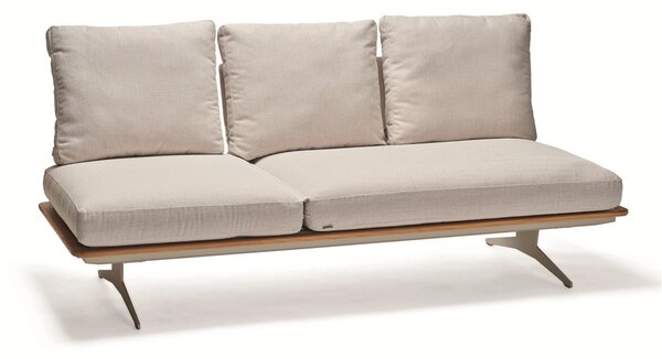 Stern Modulový díl 3-místný polohovací Enya 206x95x85 cm, Stern, rám teak/hliník barva greige, vč. zádových potahovaných opěrek (3ks), sedáky a polštáře (3ks) potah vanilla (100% akryl)