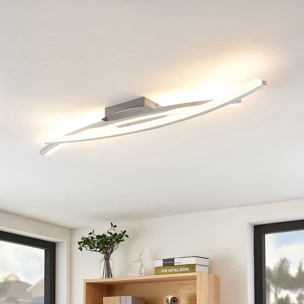 Lindby Elarit LED stropní světlo, chrom, stmívatelný, Chrom / stříbro, Obývací pokoj / jídelna, kov, Moderní