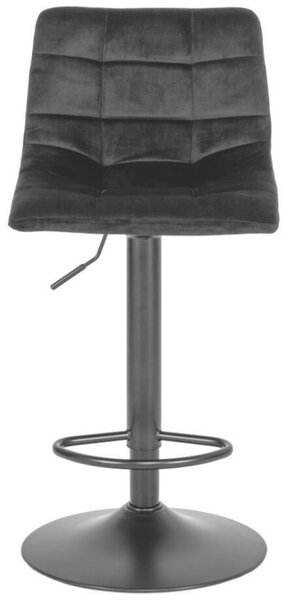 Nordic Living Černá sametová barová židle Nellie 63-83 cm
