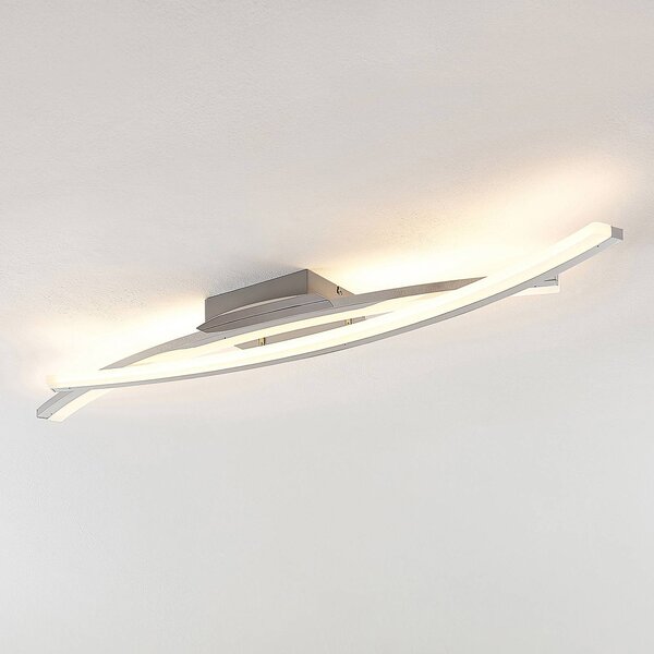 Lindby Elarit LED stropní světlo, chrom, stmívatelný, Chrom / stříbro, Obývací pokoj / jídelna, kov, Moderní