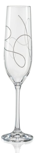 Crystalex - Bohemia Crystal Sklenice na šampaňské Viola String 190 ml, 2 ks