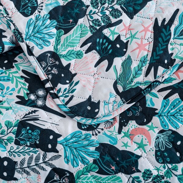 Přehoz na postel CREEPY CATS barevný Rozměr: 220 x 240 cm