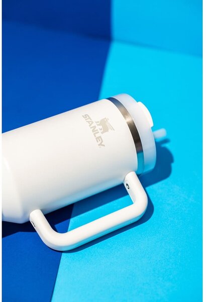 Bílá termoska s brčkem z nerezové oceli 1,18 l Quencher H2.0 FlowState Tumbler Frost – Stanley