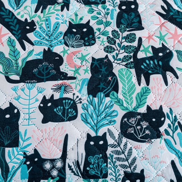 Přehoz na postel CREEPY CATS barevný Rozměr: 220 x 240 cm