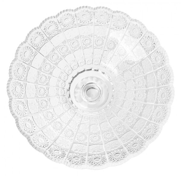 Skleněná broušená mísa na salát / ovoce Pleuni – 32x21 cm