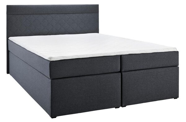 Boxspring postel s topperem Rosa 140x200 cm, tmavě šedá