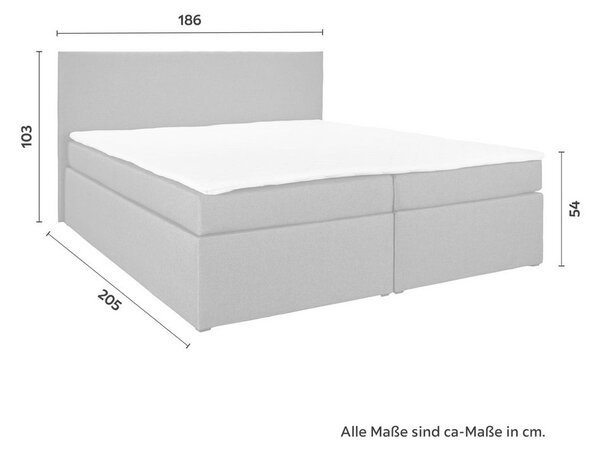 Manželská boxspring postel Lucy, 180x200, šedá