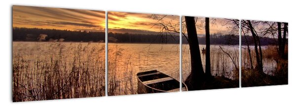Obraz lodičky na jezeře (160x40cm)