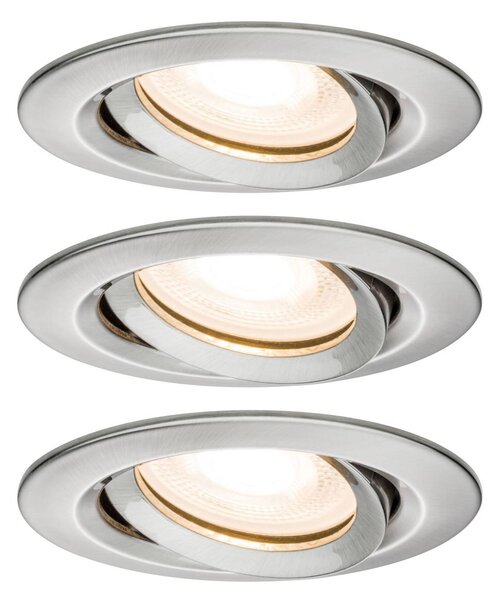 Paulmann Nova LED podhledové bodové svítidlo, stmívatelné, IP65, železo, stmívatelný, Hliník / šedá / zinek, Obývací pokoj / jídelna, Hliník, Moderní, Zapuštěné kulaté
