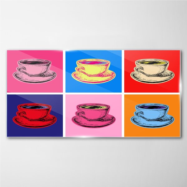 Obraz na skle Obraz na skle Abstrakce šálků kávy nápoje