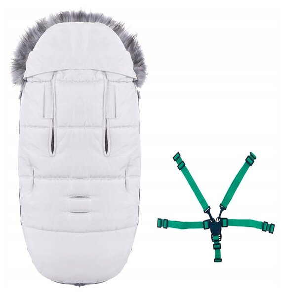 Zimní fusak s kožíškem 4v1 SPRINGOS FLUFFY bílý