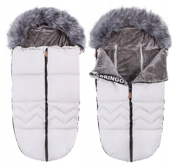 Zimní fusak s kožíškem 4v1 SPRINGOS FLUFFY bílý
