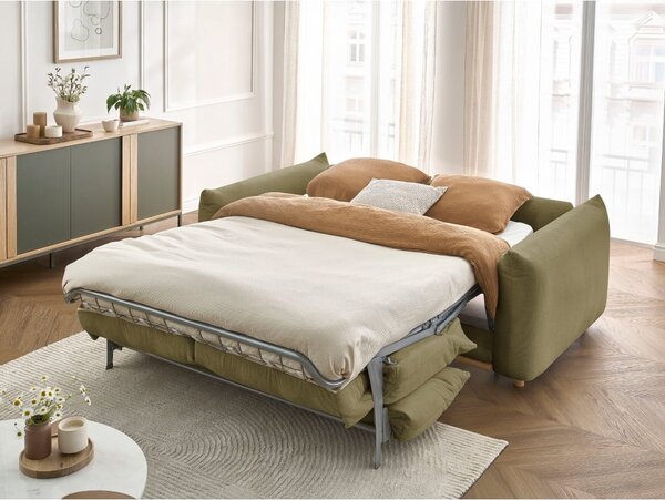 Zelená rozkládací pohovka 214 cm Ernest – Bobochic Paris