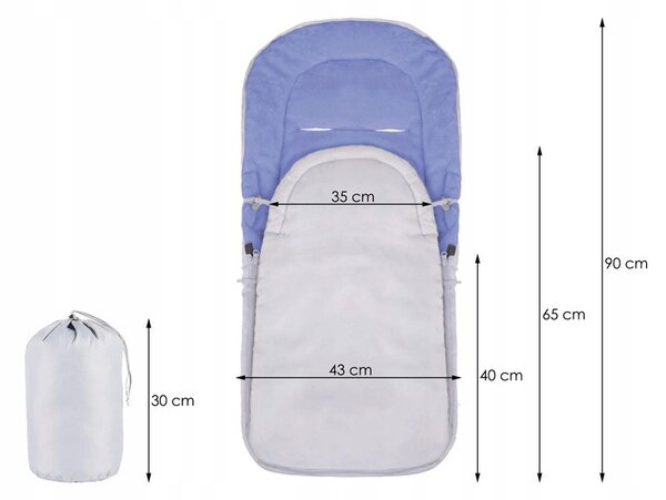 Zimní fusak 4v1 SPRINGOS IGLU světle šedý/modrý