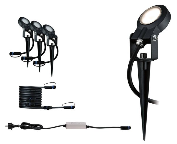 Paulmann Plug & Shine Sting 3 000K základní sada ks, stmívatelný, Černá, Hliník, Moderní