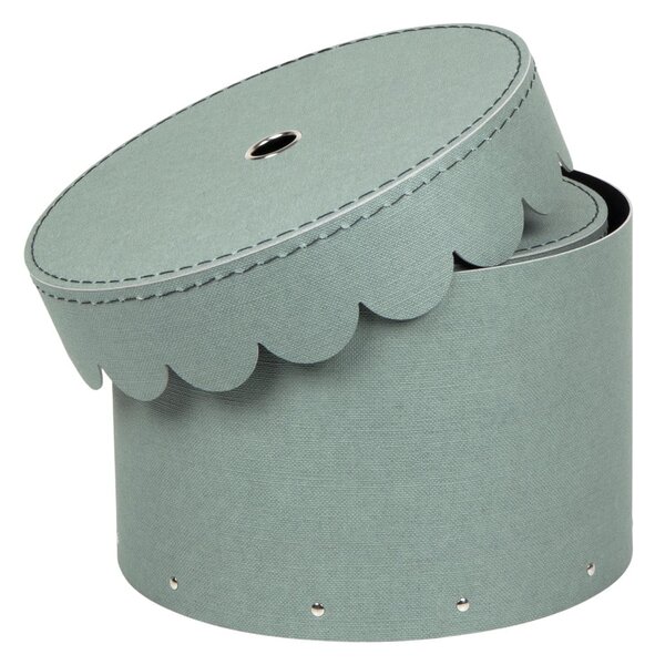 Zelenomodré kartonové úložné boxy v sadě 2 ks s víkem ø 26x17,5 cm Wilma Canvas Paper Laminate – Bigso