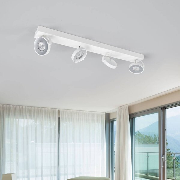 Philips Stropní bodové svítidlo LED bílé 4-žár., stmívatelný, Bílá / opál, Obývací pokoj / jídelna, kov, Moderní, Nástěnné bodové svítidlo
