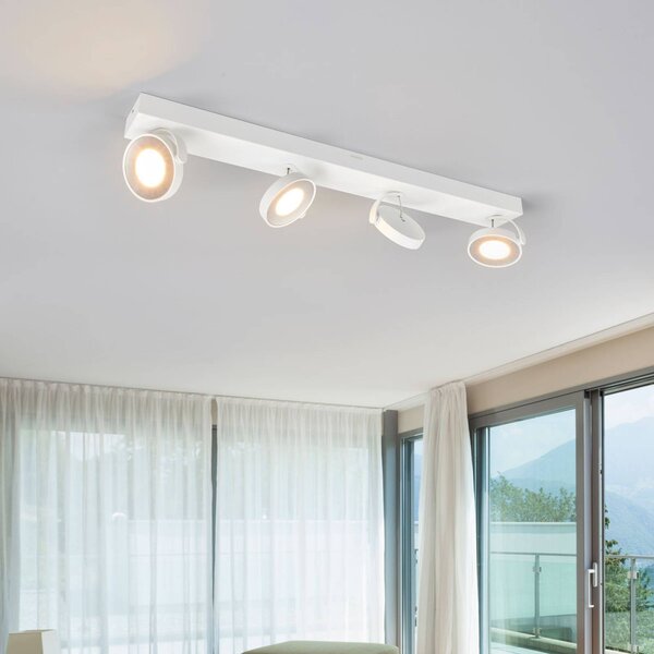Philips Stropní bodové svítidlo LED bílé 4-žár., stmívatelný, Bílá / opál, Obývací pokoj / jídelna, kov, Moderní, Nástěnné bodové svítidlo
