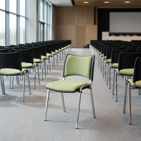 Konferenční židle SMART - chromované nohy, zelená