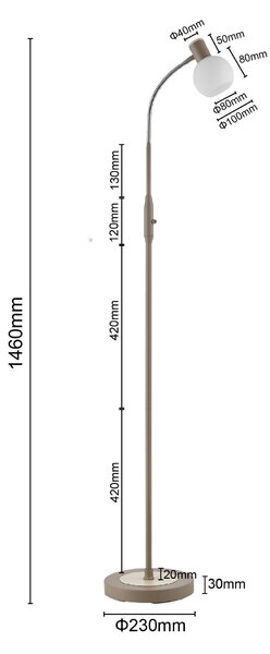 STOJACÍ LAMPA, 23/146 cm Novel - Online Only svítidla, Online Only