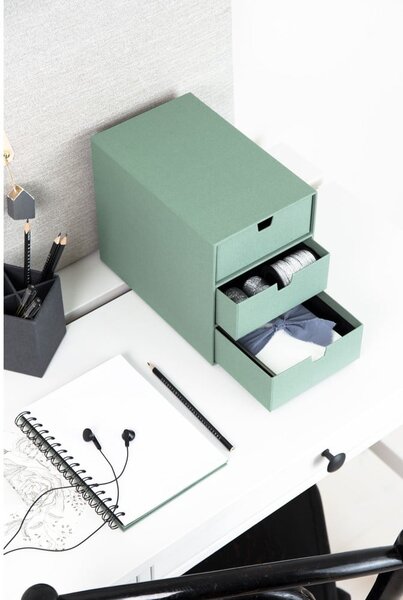 Zelený kartonový organizér zásuvkový Ingrid Canvas Paper Laminate – Bigso