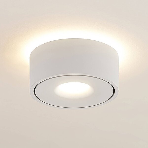 Arcchio LED stropní svítidlo Rotari, bílé, s osvětlením nahoru i dolů, hliník, stmívatelný, Bílá / opál, Chodba, Hliník, Moderní