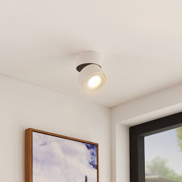 Arcchio LED stropní bodové světlo Rotari, bílé, 1 svítidlo, 946 lm, stmívatelný, Bílá / opál, Chodba, Hliník, Moderní