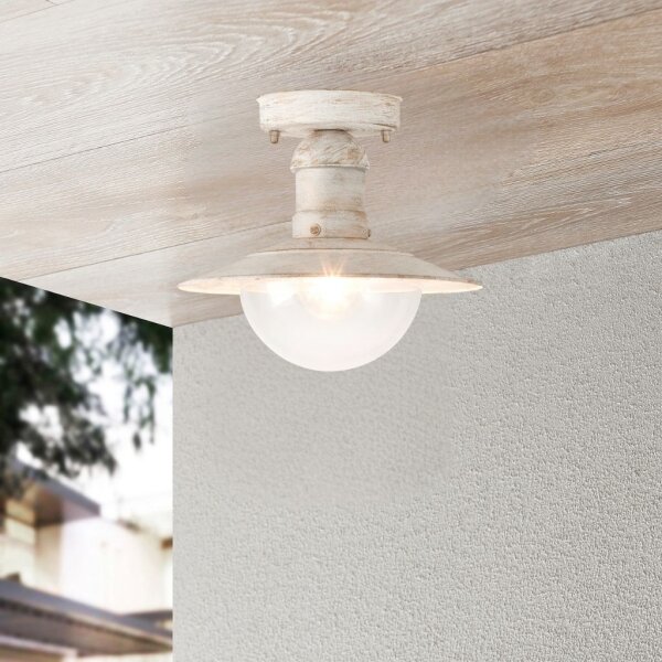 Brilagi - Venkovní stropní svítidlo MOLDE 1xE27/60W IP44 bílá/patina