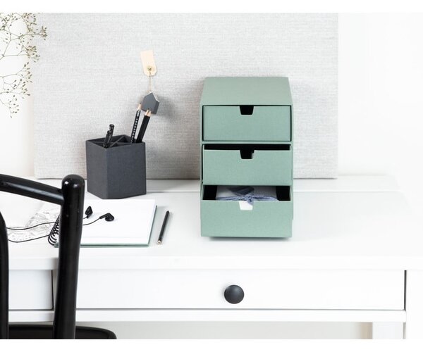 Zelený kartonový organizér zásuvkový Ingrid Canvas Paper Laminate – Bigso