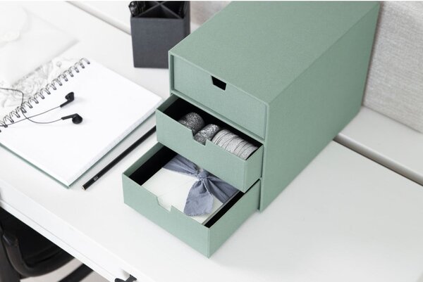 Zelený kartonový organizér zásuvkový Ingrid Canvas Paper Laminate – Bigso