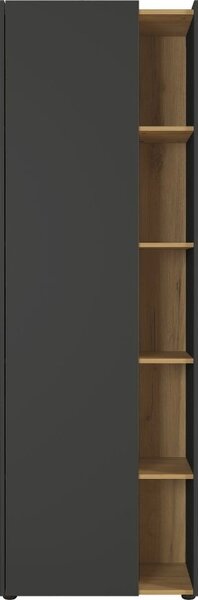 Grafitově šedá dubová kancelářská skříň s nikou GEMA Acrro 188 x 62 cm