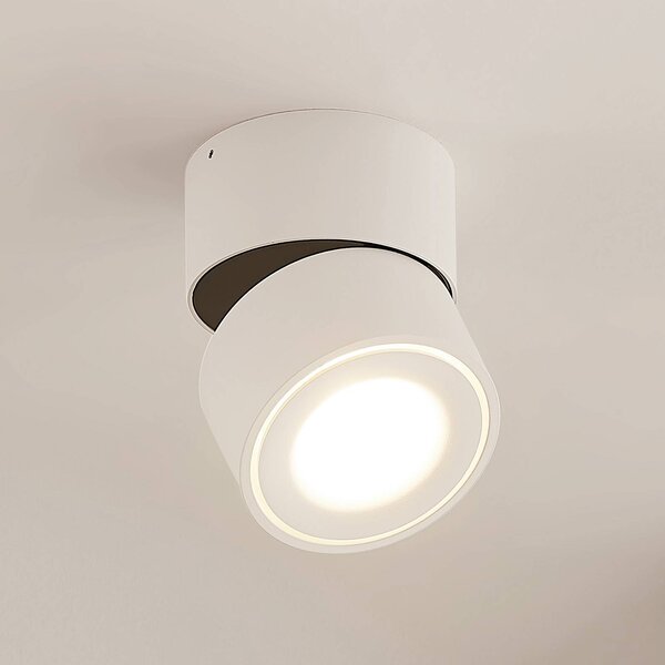 Arcchio LED stropní bodové světlo Rotari, bílé, 1-žárovkové, 1987 lm, stmívatelný, Bílá / opál, Chodba, Hliník, Moderní