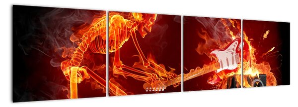 Moderní obraz - ohnivý muž (160x40cm)