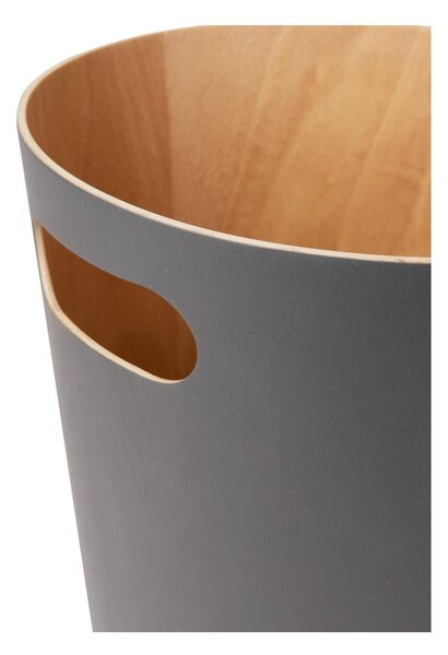 Tmavě šedý kancelářský odpadkový koš 7,5 l Woodrow – Umbra