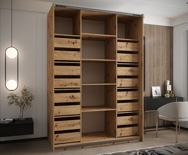 Sada 2 ks zásuvek – Dub Artisan | pro šatní skříně LUX 110–200 cm